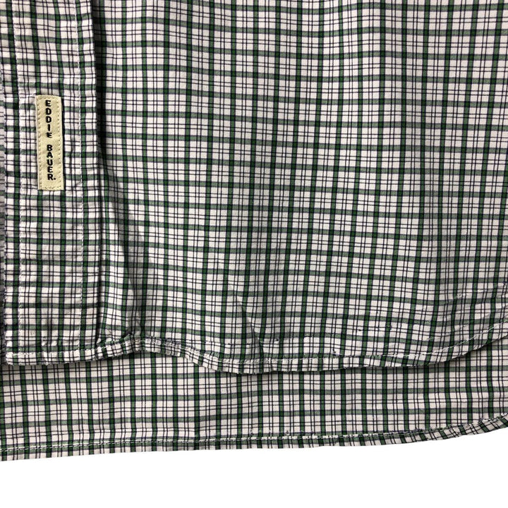 Eddie Bauer Long Sleeve Button-Down Check Shirt, Men's Size L cotton white type Vintage Second Hand