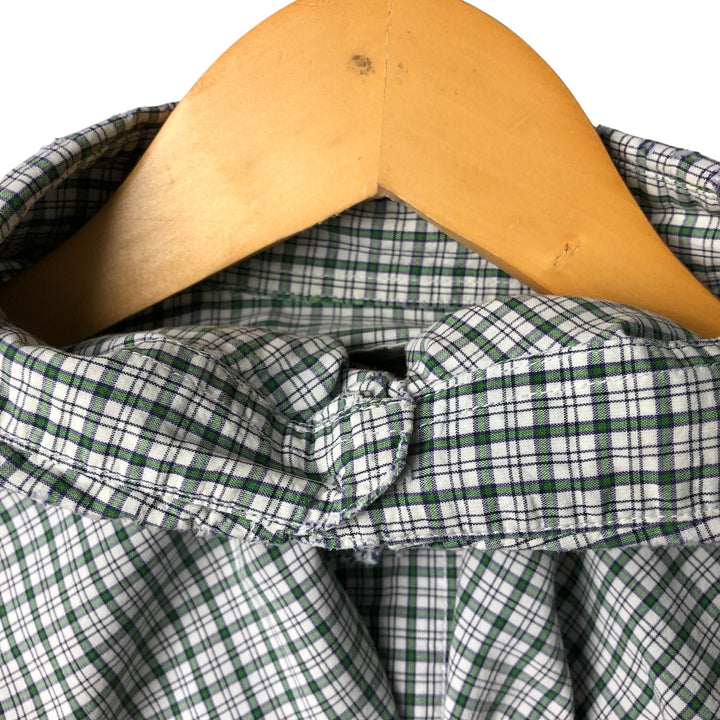 Eddie Bauer Long Sleeve Button-Down Check Shirt, Men's Size L cotton white type Vintage Second Hand