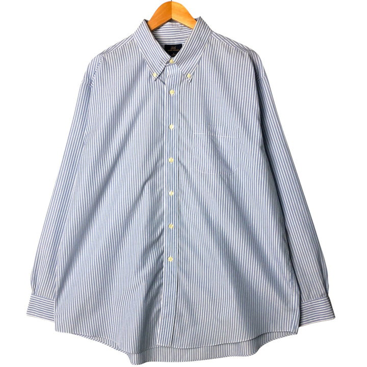Brooks Brothers 346 Long Sleeve Button-Down Striped Shirt, Men's XL cotton Blue type light blue Vintage Second Hand