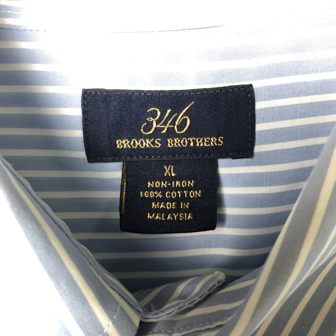 Brooks Brothers 346 Long Sleeve Button-Down Striped Shirt, Men's XL cotton Blue type light blue Vintage Second Hand