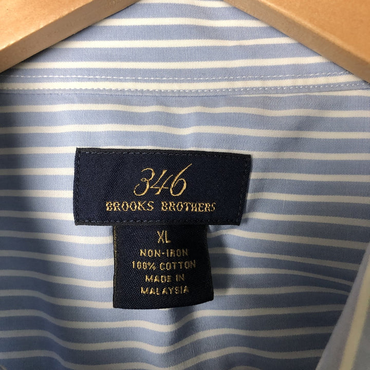 Brooks Brothers 346 Long Sleeve Button-Down Striped Shirt, Men's XL cotton Blue type light blue Vintage Second Hand