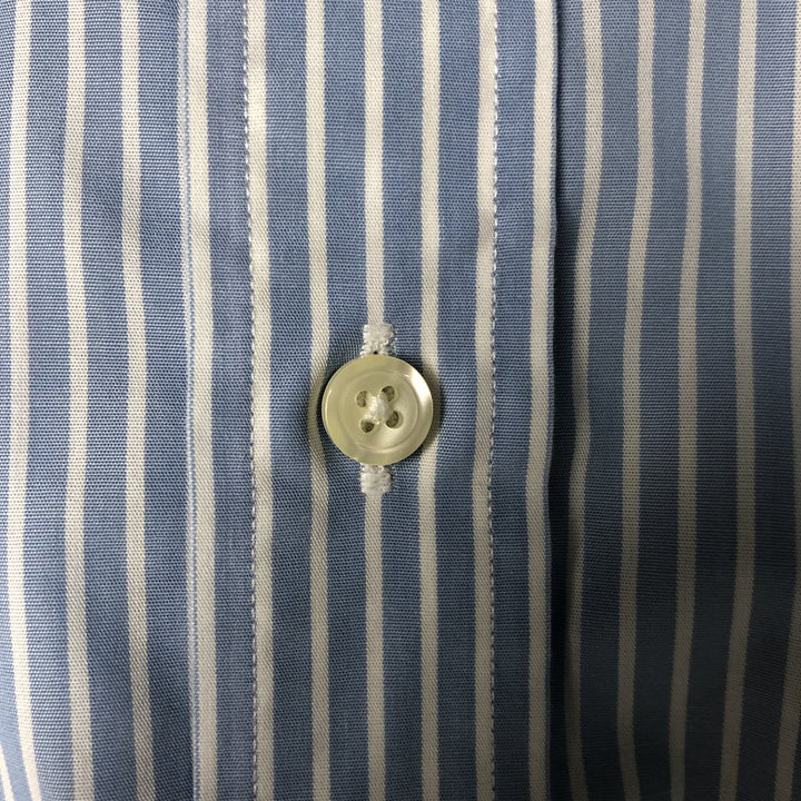 Brooks Brothers 346 Long Sleeve Button-Down Striped Shirt, Men's XL cotton Blue type light blue Vintage Second Hand