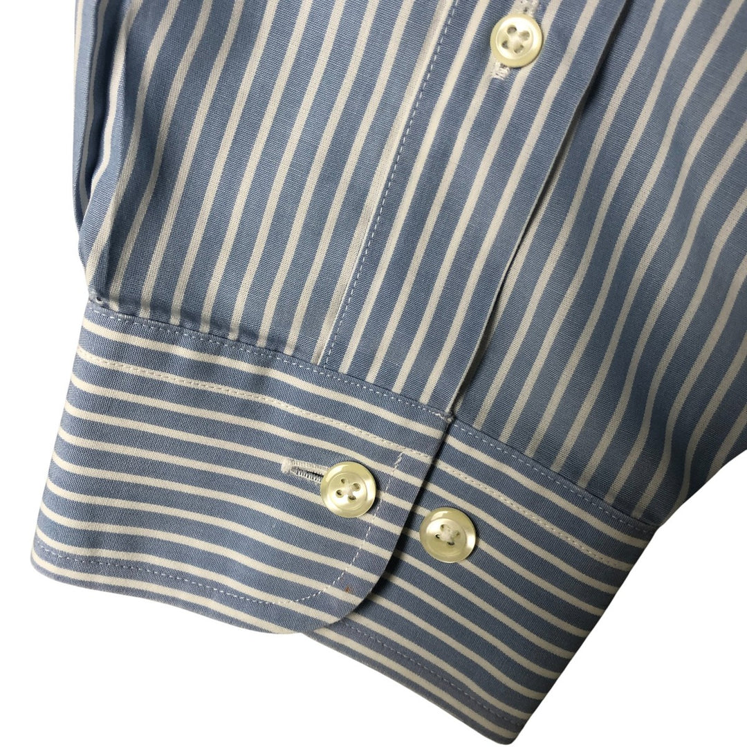 Brooks Brothers 346 Long Sleeve Button-Down Striped Shirt, Men's XL cotton Blue type light blue Vintage Second Hand