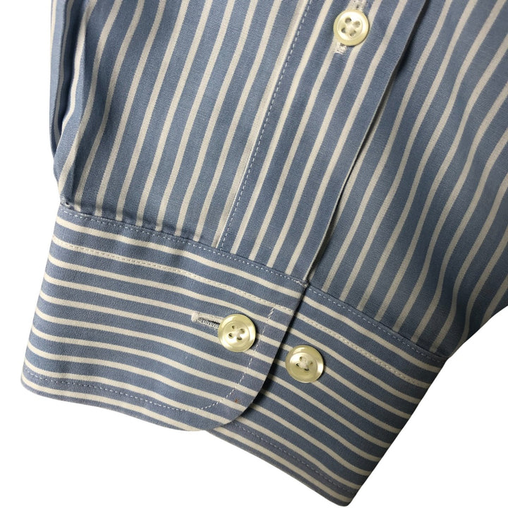 Brooks Brothers 346 Long Sleeve Button-Down Striped Shirt, Men's XL cotton Blue type light blue Vintage Second Hand