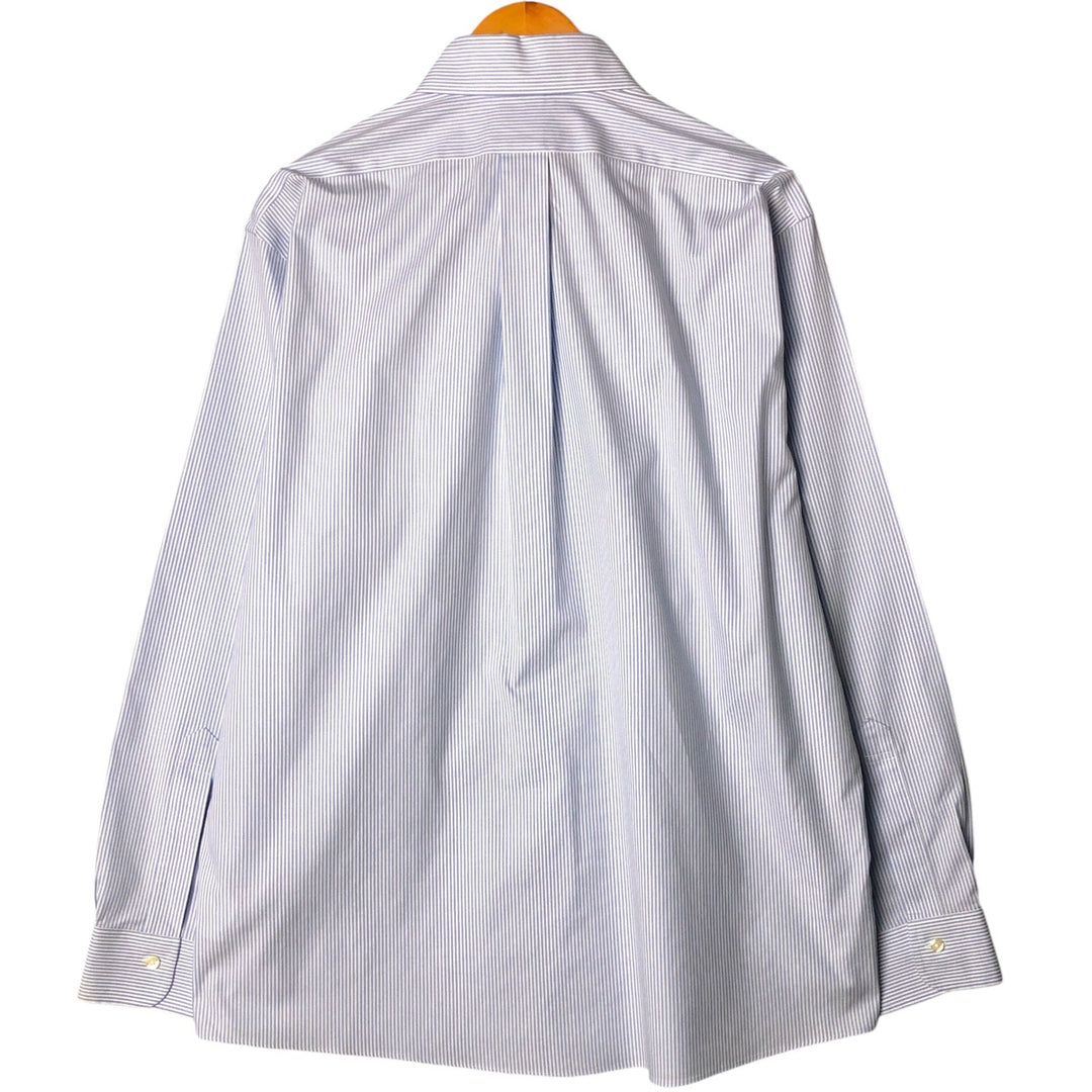 Brooks Brothers Est.1818 Long Sleeve Button-Down Striped Shirt, Men's Size L Supima Cotton Blue type light blue Vintage Second Hand