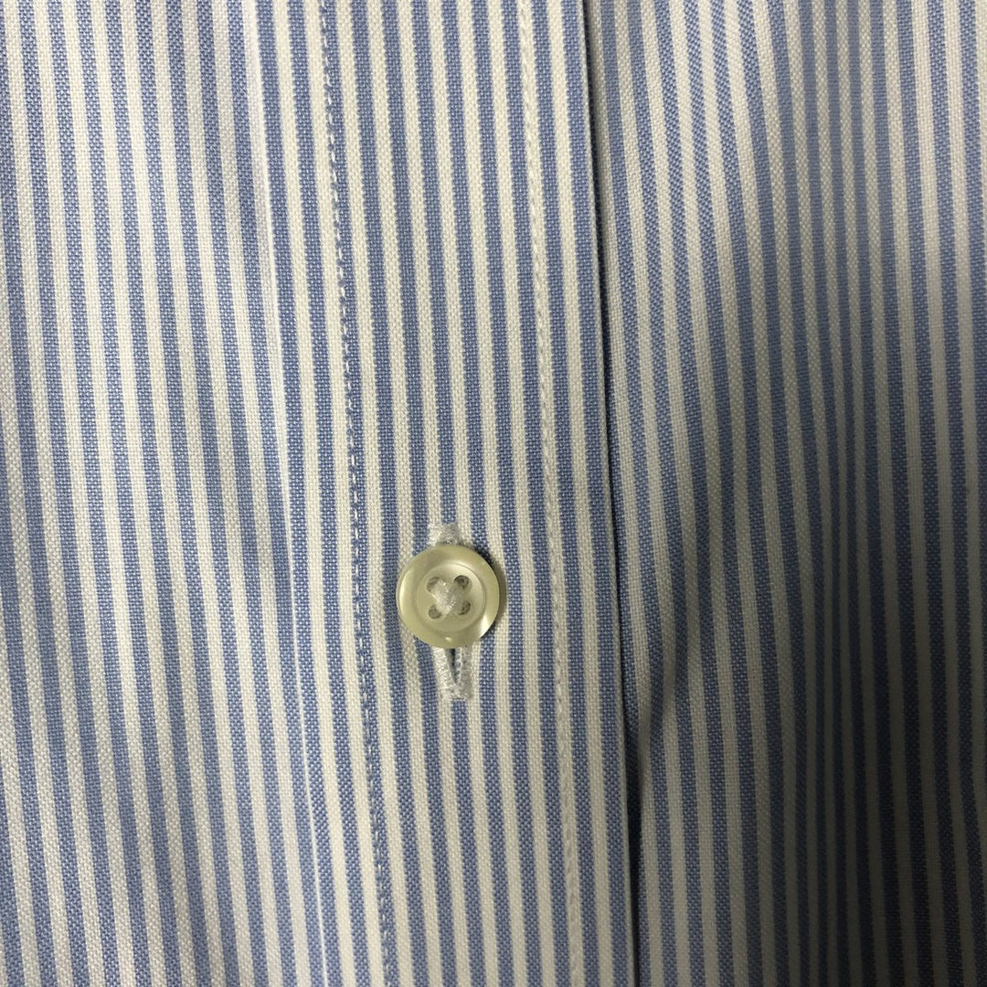 Brooks Brothers Est.1818 Long Sleeve Button-Down Striped Shirt, Men's Size L Supima Cotton Blue type light blue Vintage Second Hand