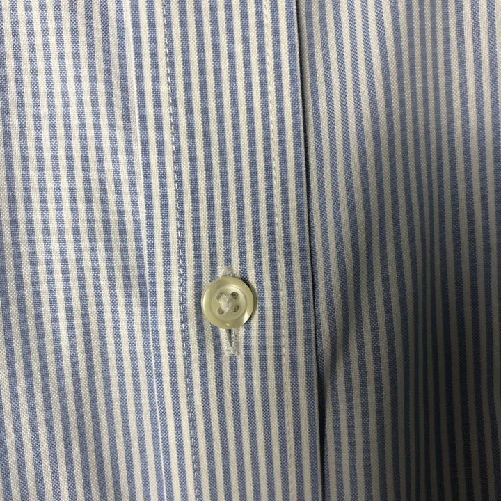 Brooks Brothers Est.1818 Long Sleeve Button-Down Striped Shirt, Men's Size L Supima Cotton Blue type light blue Vintage Second Hand