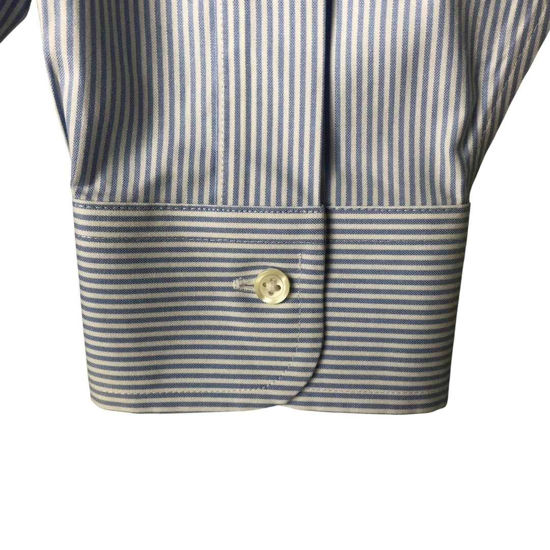 Brooks Brothers Est.1818 Long Sleeve Button-Down Striped Shirt, Men's Size L Supima Cotton Blue type light blue Vintage Second Hand