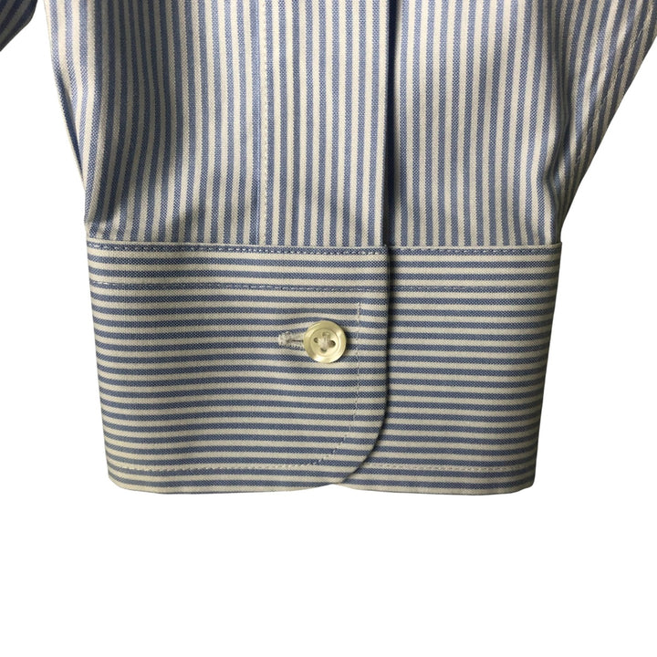 Brooks Brothers Est.1818 Long Sleeve Button-Down Striped Shirt, Men's Size L Supima Cotton Blue type light blue Vintage Second Hand