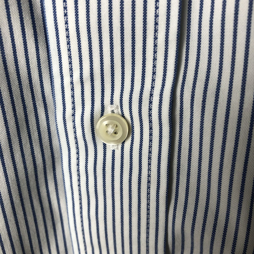 Brooks Brothers 1818 Long Sleeve Cotton Striped Shirt, Men's Size Medium cotton white type Vintage Second Hand