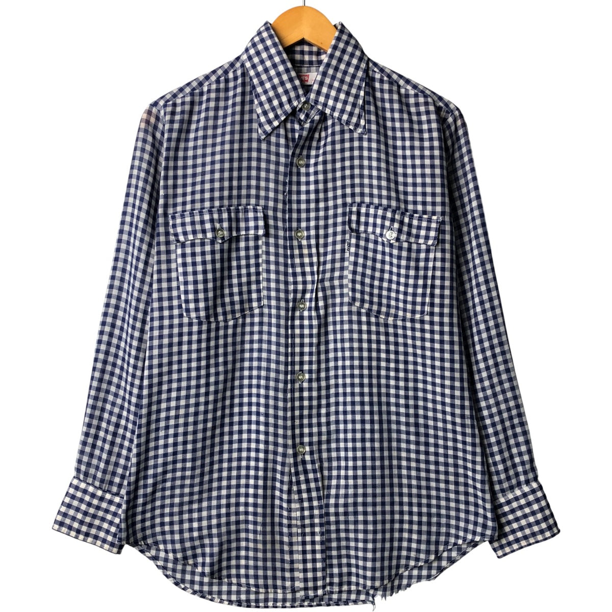 Vintage 70s-80'S Levi's gingham check long sleeve check shirt