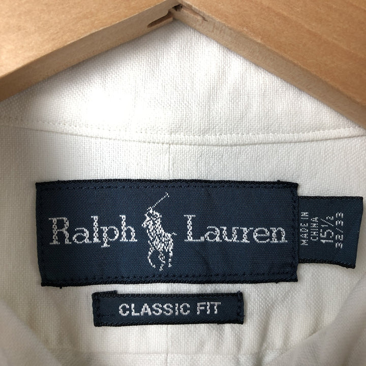 Ralph Lauren Classic Fit long sleeve button down shirt, men's size M cotton white type Vintage Second Hand