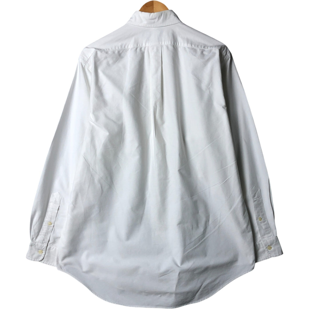 Ralph Lauren YARMOUTH long sleeve button down shirt, men's size M cotton white type Vintage Second Hand