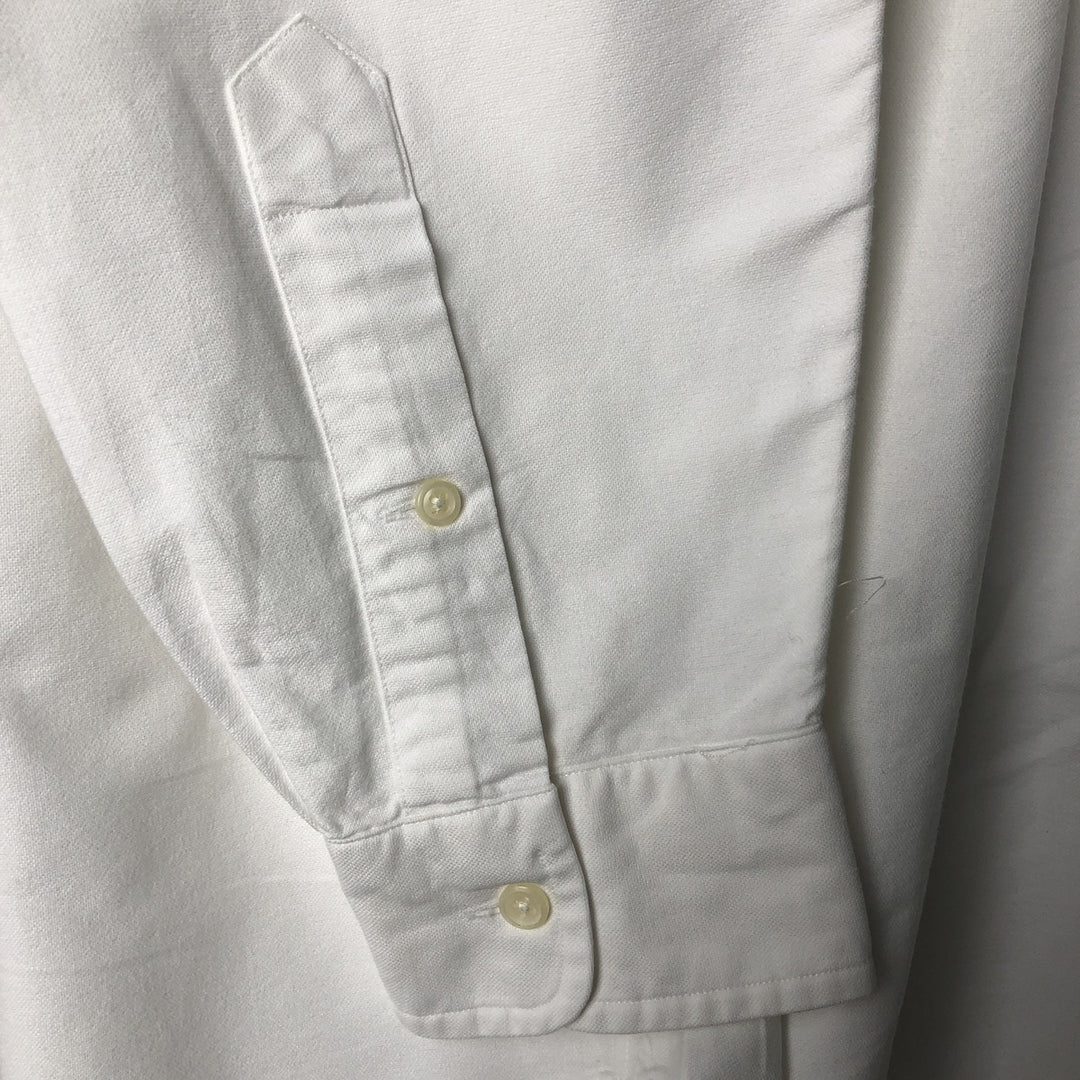 Ralph Lauren YARMOUTH long sleeve button down shirt, men's size M cotton white type Vintage Second Hand