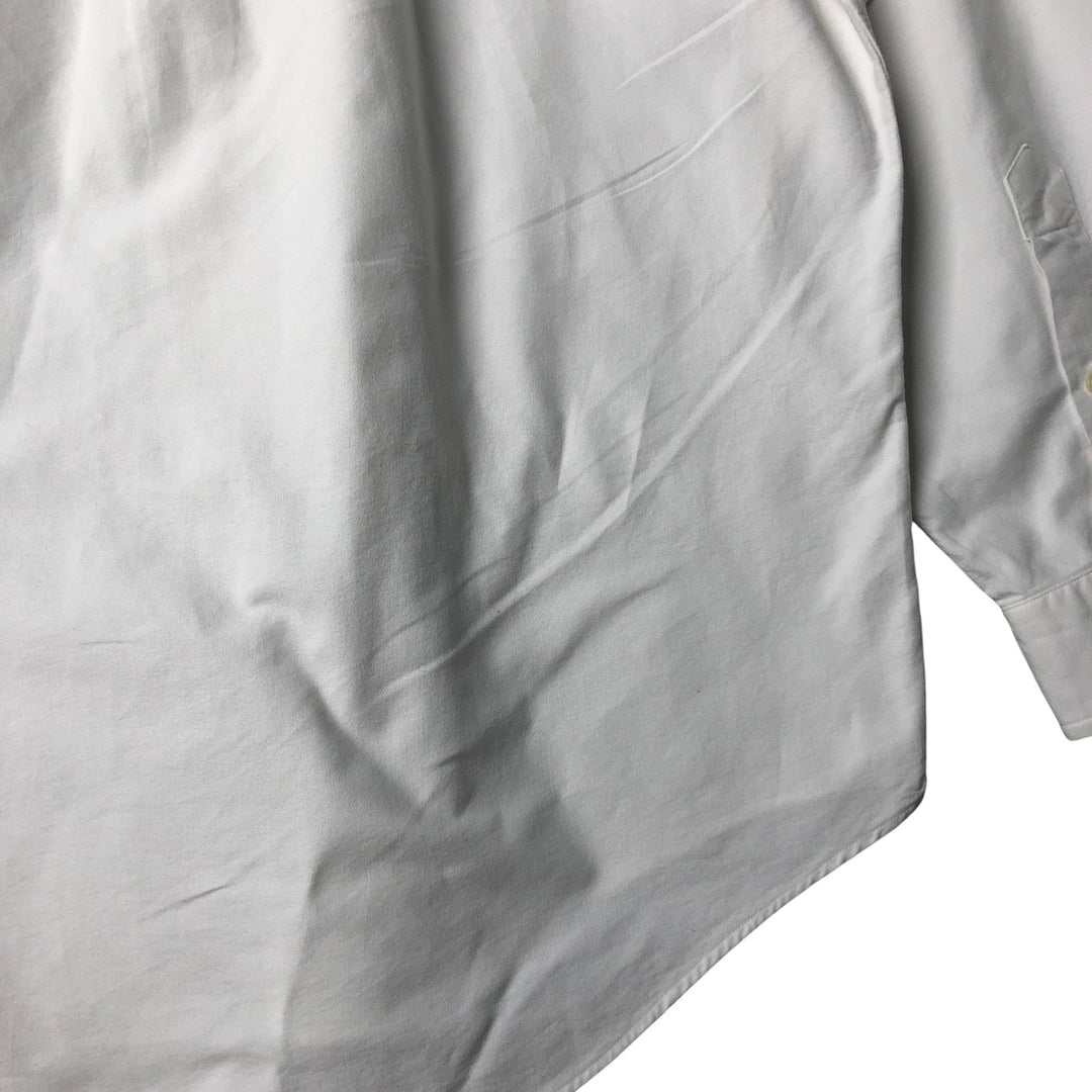 Ralph Lauren YARMOUTH long sleeve button down shirt, men's size M cotton white type Vintage Second Hand