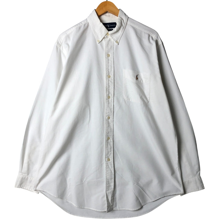 Ralph Lauren Classic Fit Long Sleeve Button Down Shirt, Men's Size L cotton white type Vintage Second Hand
