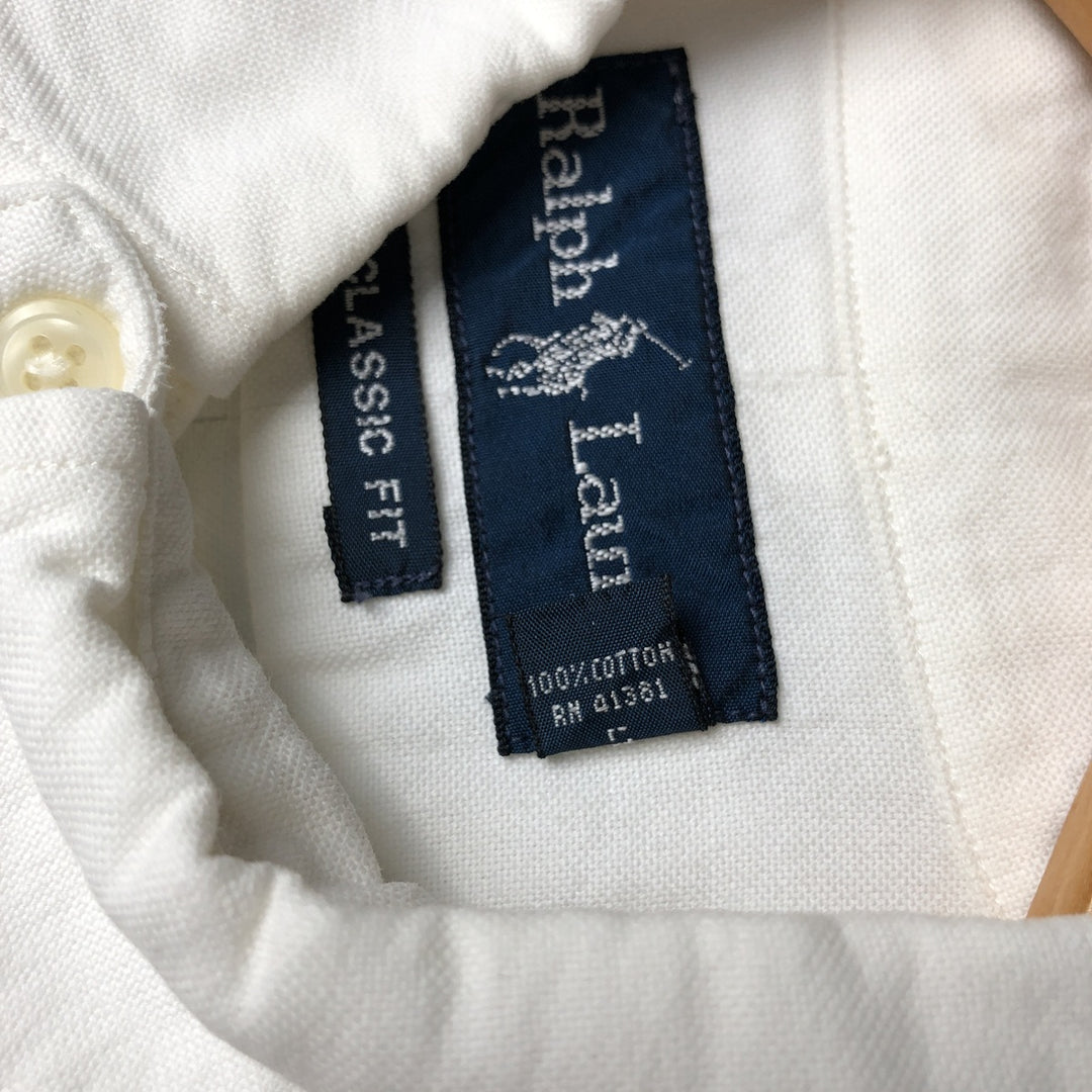 Ralph Lauren Classic Fit Long Sleeve Button Down Shirt, Men's Size L cotton white type Vintage Second Hand