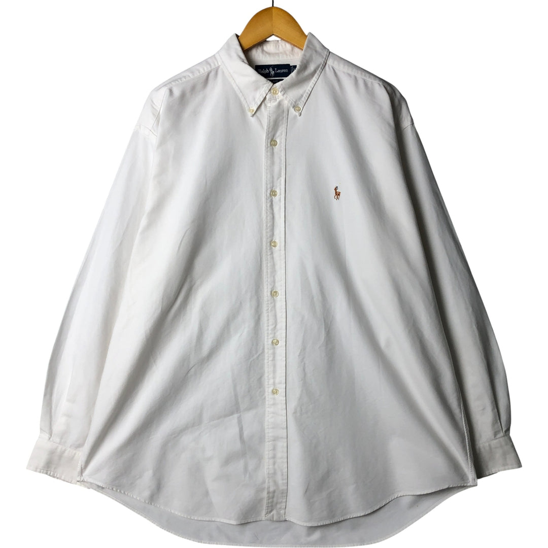 Ralph Lauren BLAKE long sleeve button down shirt, men's XL size cotton white type Vintage Second Hand