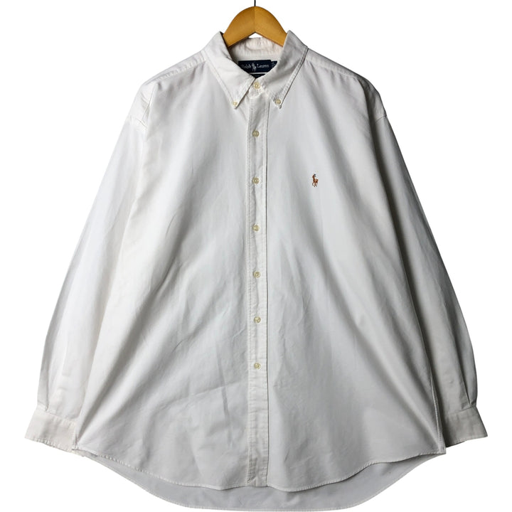 Ralph Lauren BLAKE long sleeve button down shirt, men's XL size cotton white type Vintage Second Hand
