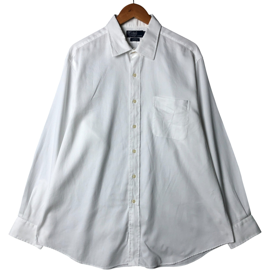 Ralph Lauren POLO by Ralph Lauren CURHAM long-sleeved cotton shirt, men's size XL cotton white type Vintage Second Hand