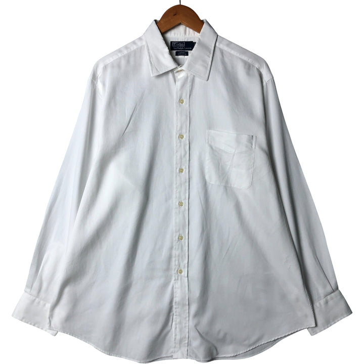 Ralph Lauren POLO by Ralph Lauren CURHAM long-sleeved cotton shirt, men's size XL cotton white type Vintage Second Hand