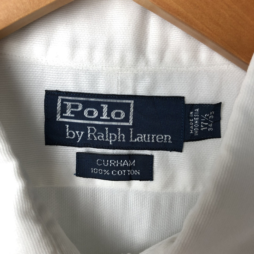 Ralph Lauren POLO by Ralph Lauren CURHAM long-sleeved cotton shirt, men's size XL cotton white type Vintage Second Hand