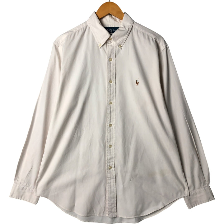 Ralph Lauren Classic Fit Long Sleeve Button Down Shirt, Men's Size L cotton white type Vintage Second Hand