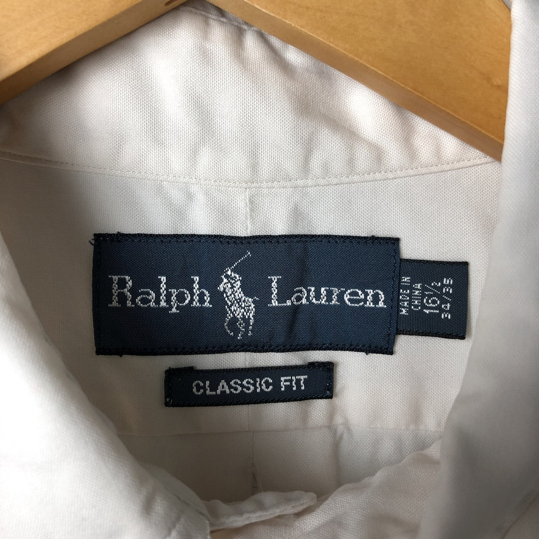 Ralph Lauren Classic Fit Long Sleeve Button Down Shirt, Men's Size L cotton white type Vintage Second Hand