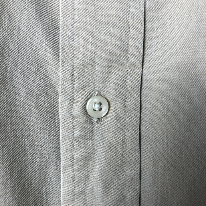 Ralph Lauren BLAIRE long sleeve button down shirt, men's XL size cotton beige type brown Vintage Second Hand