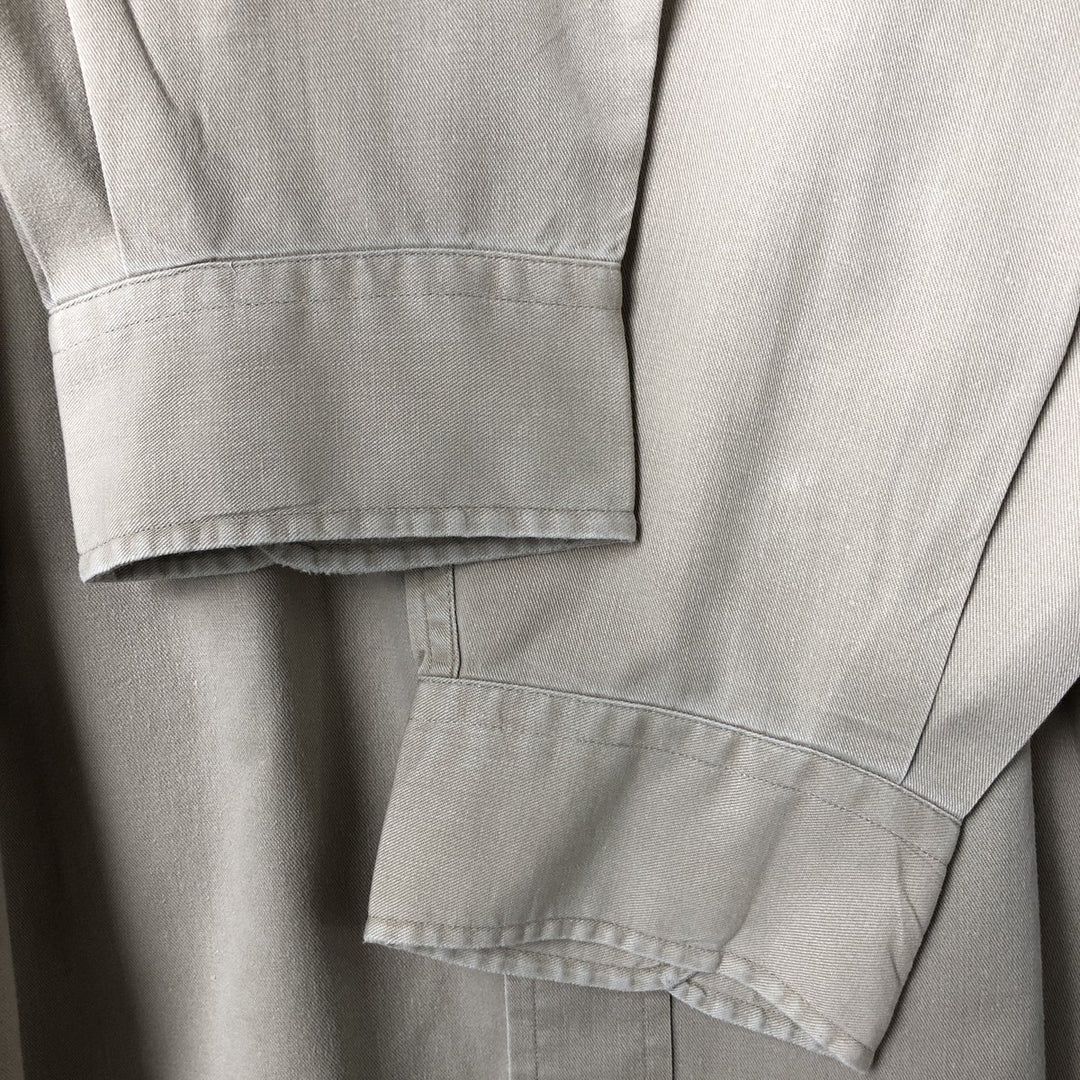Ralph Lauren BLAIRE long sleeve button down shirt, men's XL size cotton beige type brown Vintage Second Hand
