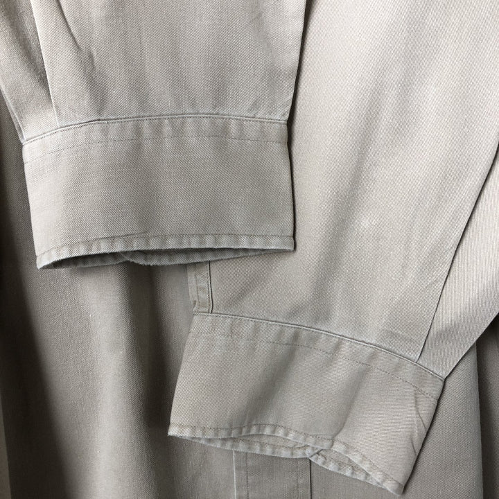 Ralph Lauren BLAIRE long sleeve button down shirt, men's XL size cotton beige type brown Vintage Second Hand