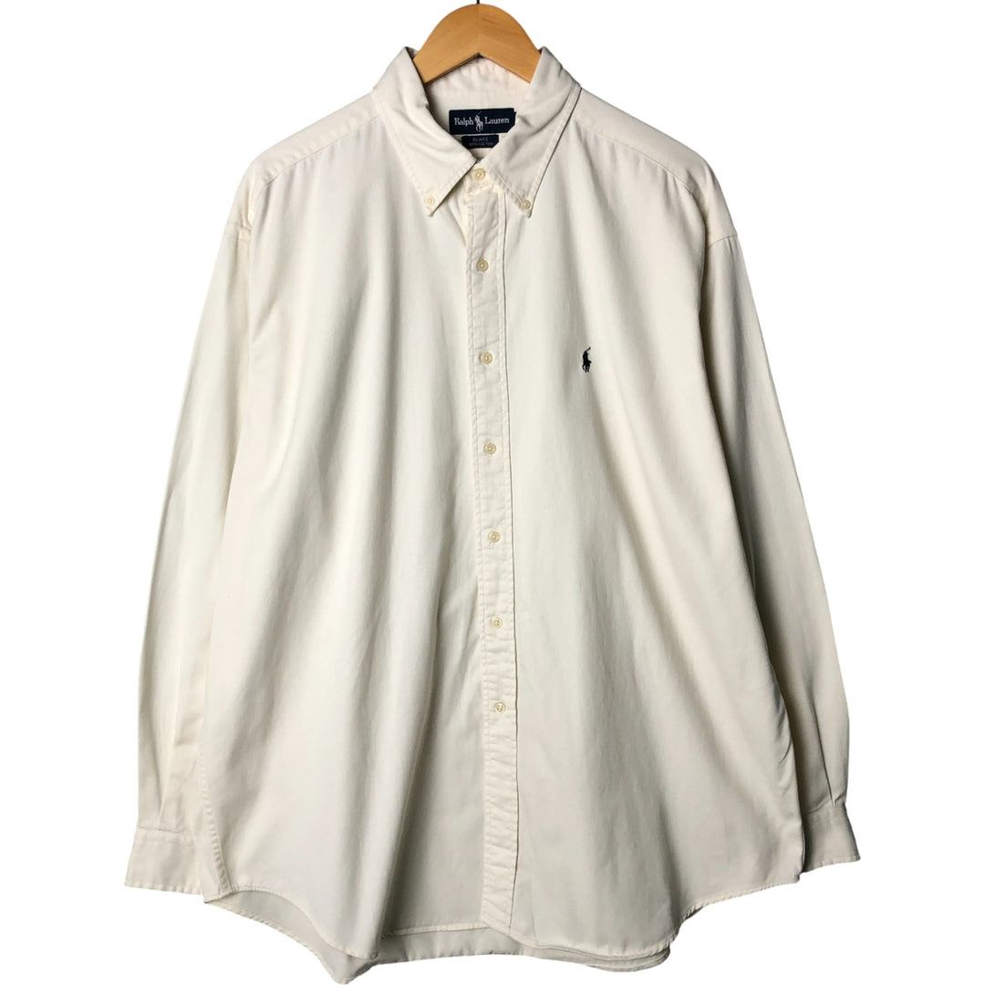 Ralph Lauren BLAKE long sleeve button down shirt, men's XL size cotton ivory Vintage Second Hand