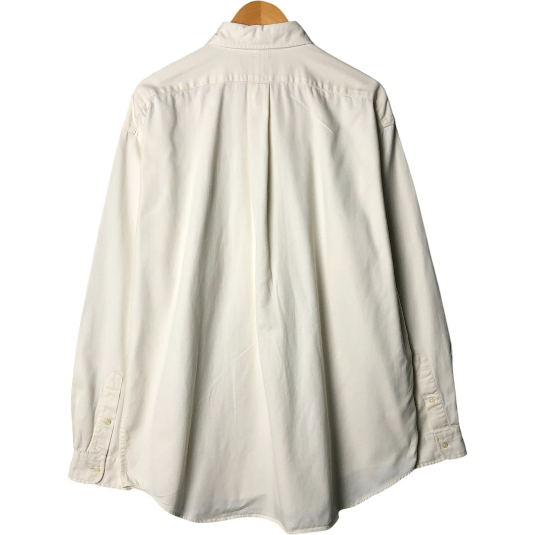 Ralph Lauren BLAKE long sleeve button down shirt, men's XL size cotton ivory Vintage Second Hand