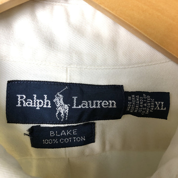 Ralph Lauren BLAKE long sleeve button down shirt, men's XL size cotton ivory Vintage Second Hand
