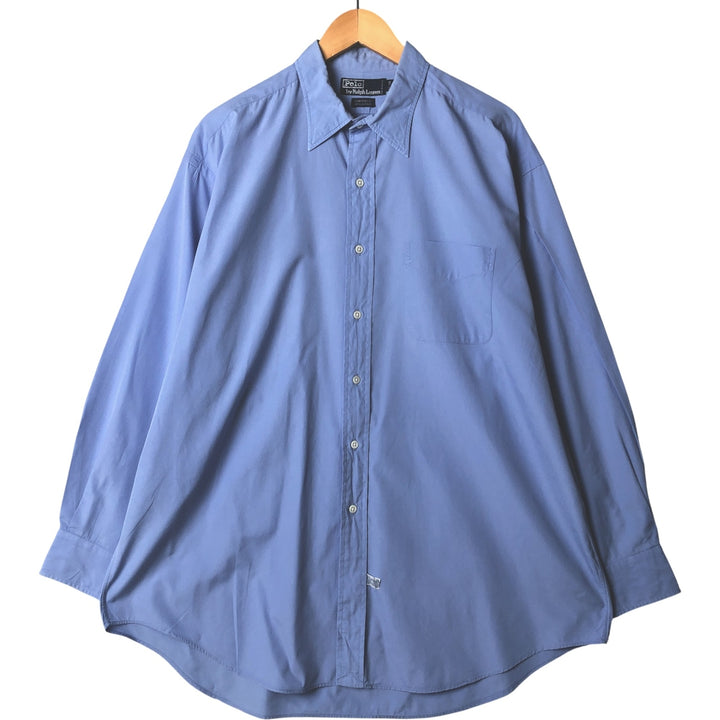 Ralph Lauren POLO by Ralph Lauren CHATFIELD long-sleeved cotton shirt, men's size XL cotton Blue type light blue Vintage Second Hand