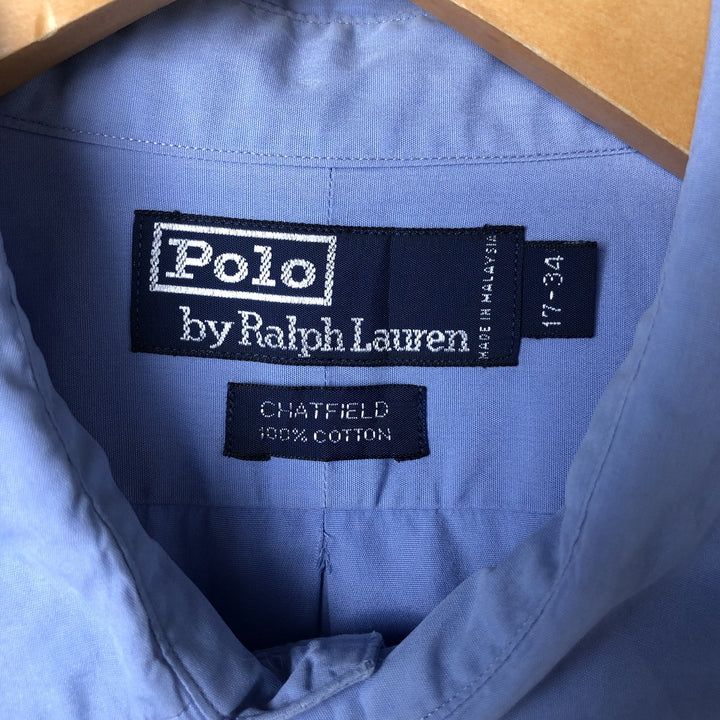 Ralph Lauren POLO by Ralph Lauren CHATFIELD long-sleeved cotton shirt, men's size XL cotton Blue type light blue Vintage Second Hand