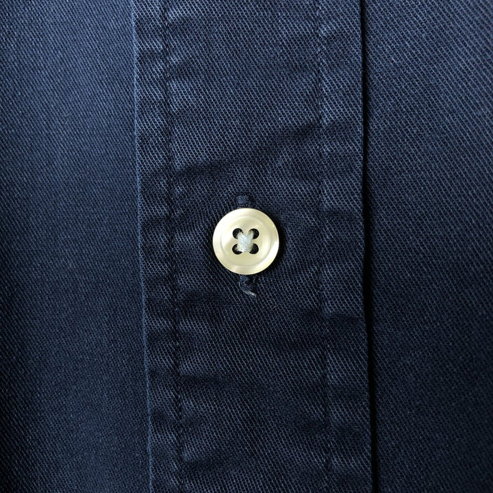 Ralph Lauren BLAIRE long sleeve button down shirt, men's XL size cotton navy blue type Vintage Second Hand