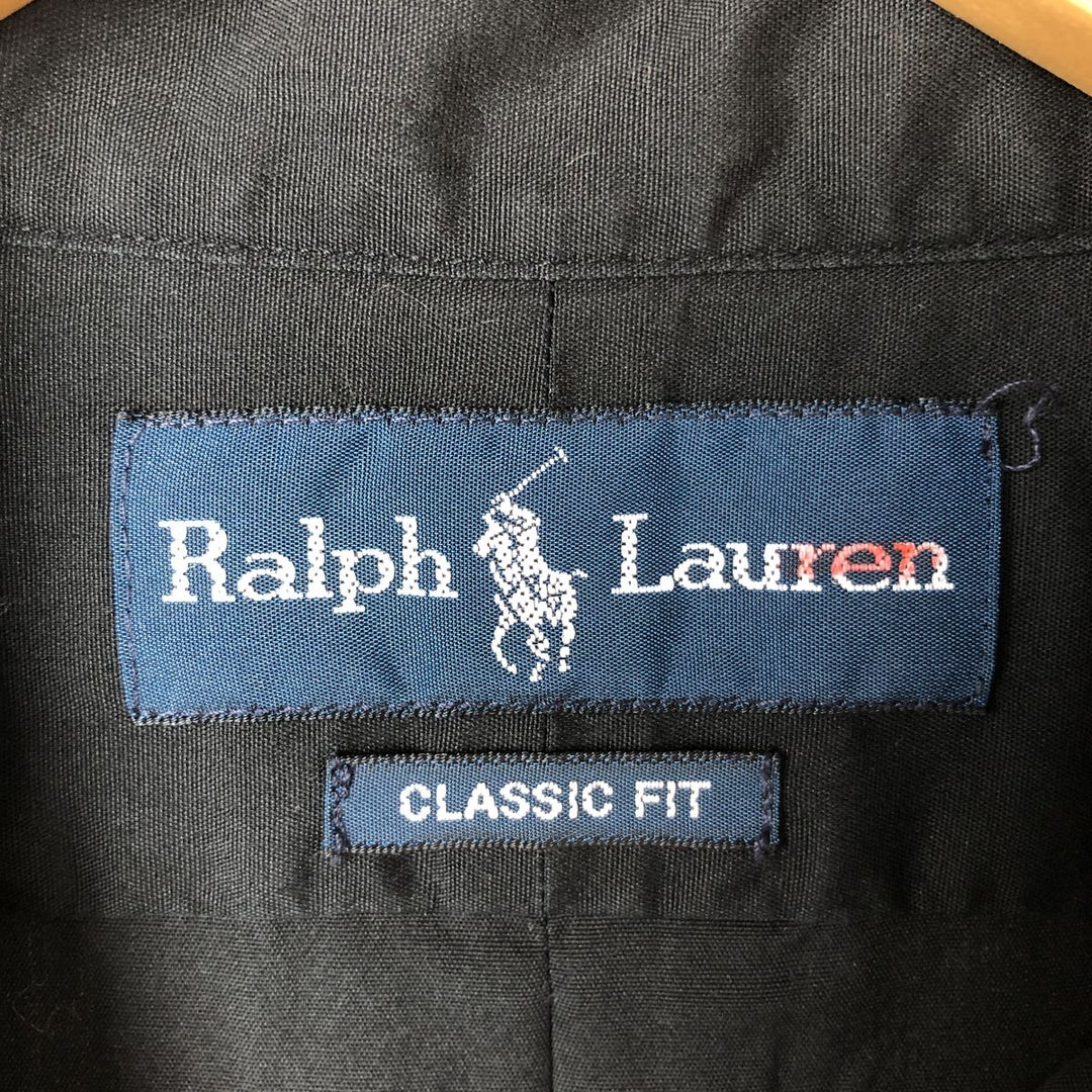 Ralph Lauren Classic Fit Long Sleeve Button Down Shirt Men's XL cotton black type Vintage Second Hand