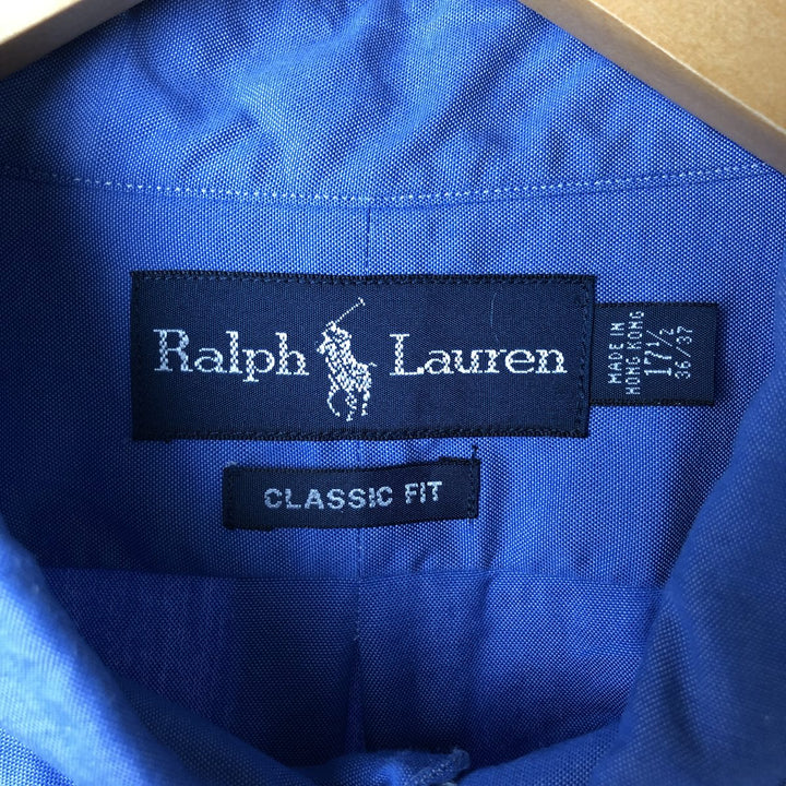 Ralph Lauren Classic Fit Long Sleeve Button Down Shirt Men's XL cotton Blue type light blue Vintage Second Hand