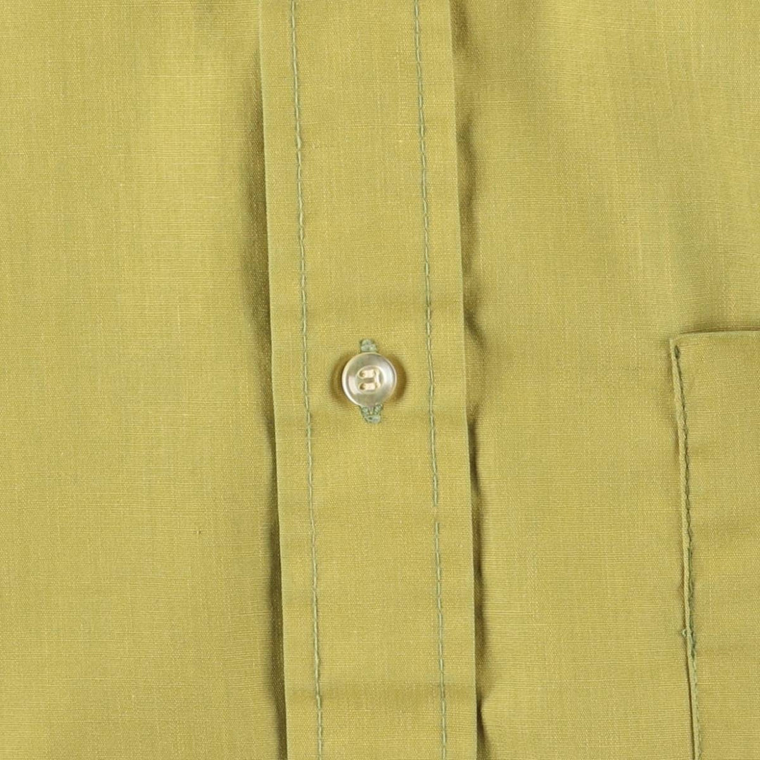 Vintage 1970'S Sears Student short-sleeved polycotton shirt, size S, women's polyester green type yellow green Vintage Second Hand