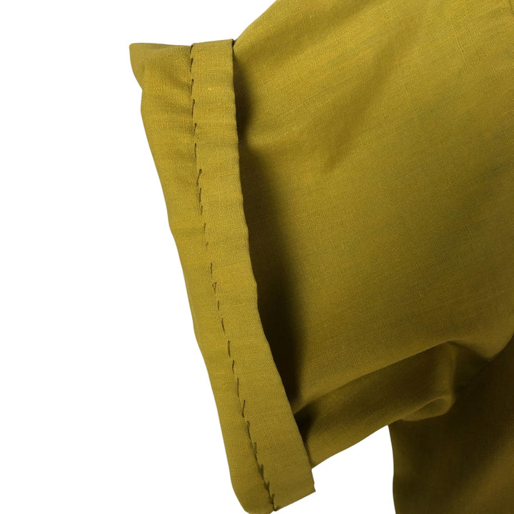 Vintage 1970'S Sears Student short-sleeved polycotton shirt, size S, women's polyester green type yellow green Vintage Second Hand