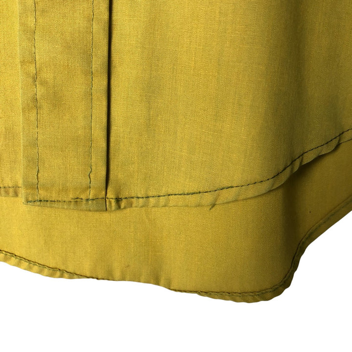 Vintage 1970'S Sears Student short-sleeved polycotton shirt, size S, women's polyester green type yellow green Vintage Second Hand