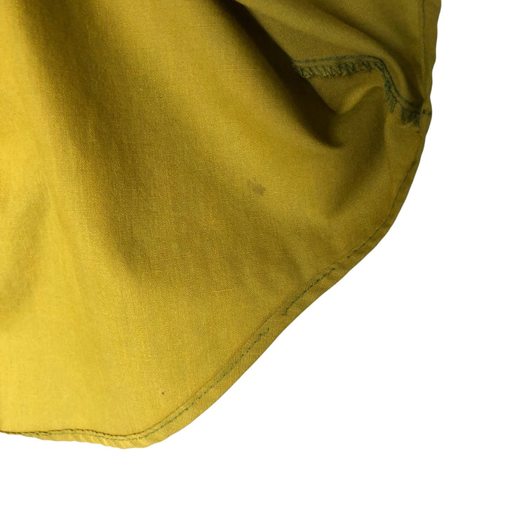 Vintage 1970'S Sears Student short-sleeved polycotton shirt, size S, women's polyester green type yellow green Vintage Second Hand
