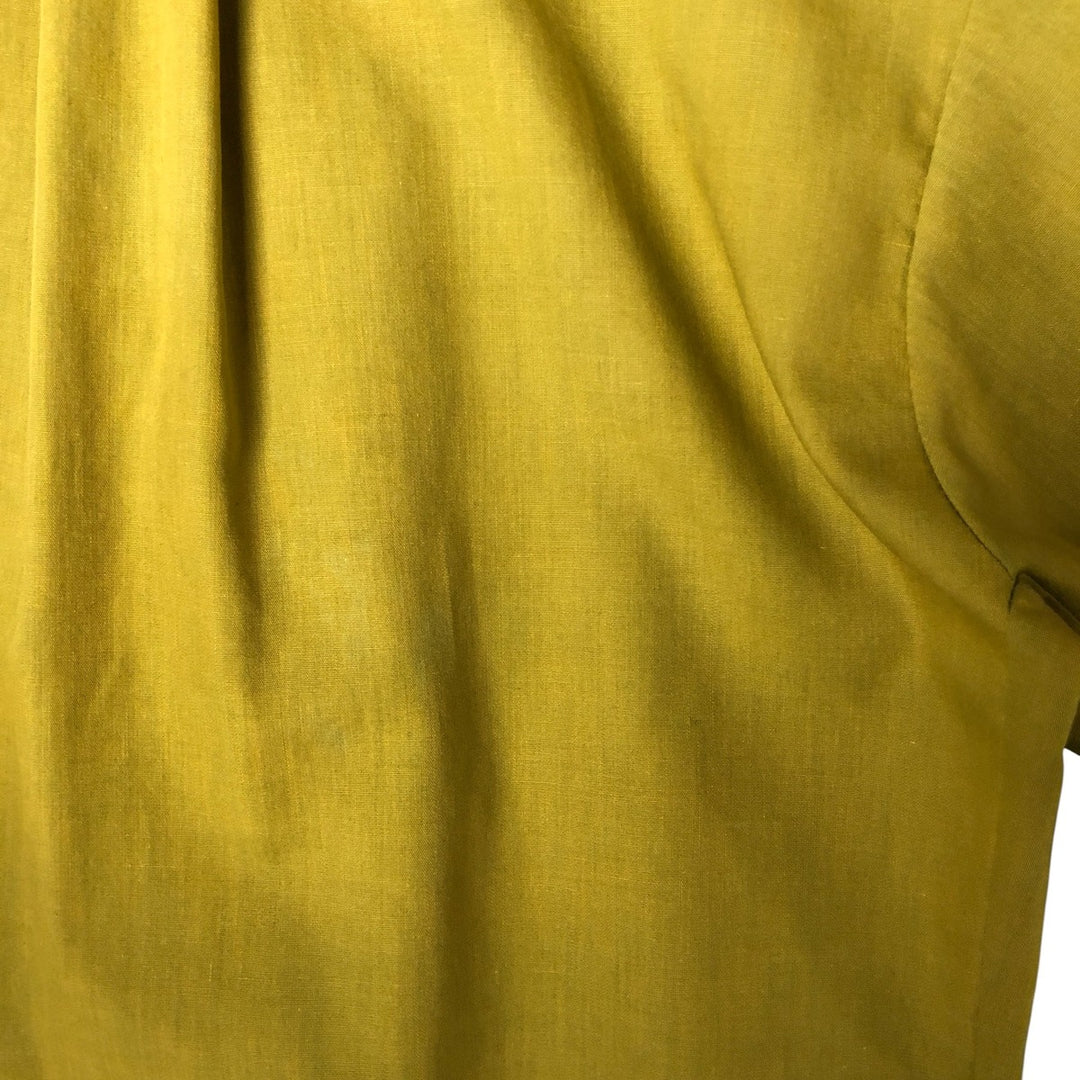 Vintage 1970'S Sears Student short-sleeved polycotton shirt, size S, women's polyester green type yellow green Vintage Second Hand