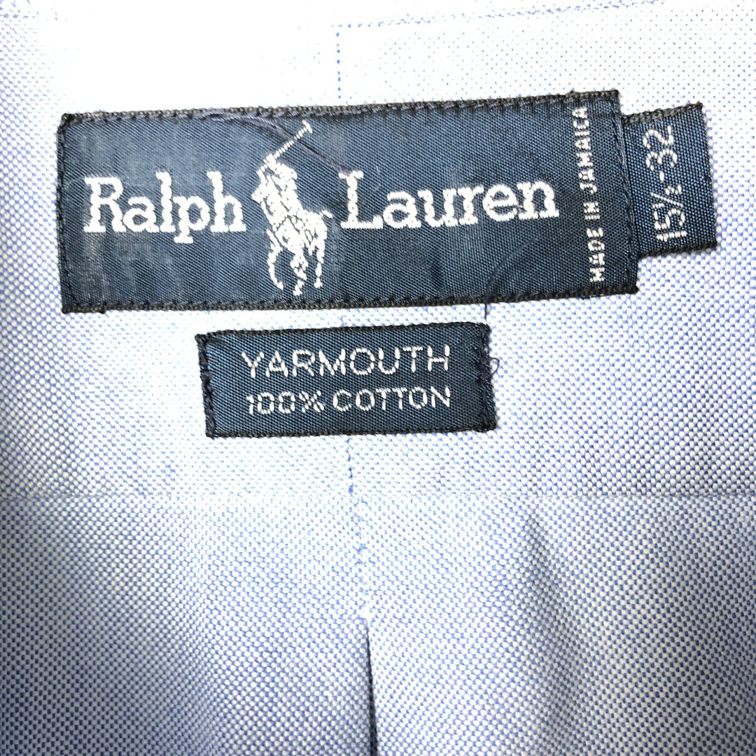 Ralph Lauren YARMOUTH long sleeve button down shirt, men's size M cotton Blue type light blue Vintage Second Hand