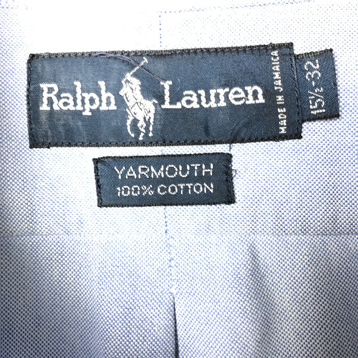 Ralph Lauren YARMOUTH long sleeve button down shirt, men's size M cotton Blue type light blue Vintage Second Hand