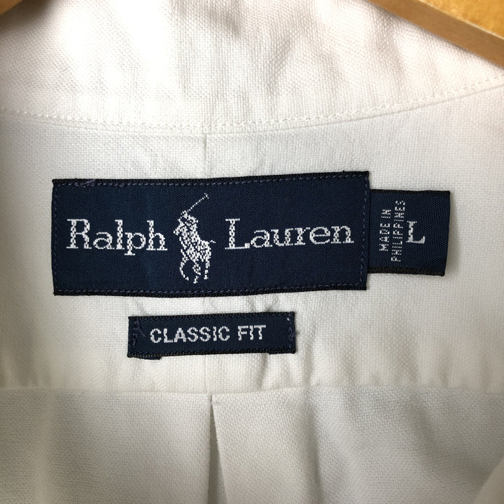 Ralph Lauren Classic Fit Long Sleeve Button Down Shirt, Men's Size L cotton white type Vintage Second Hand