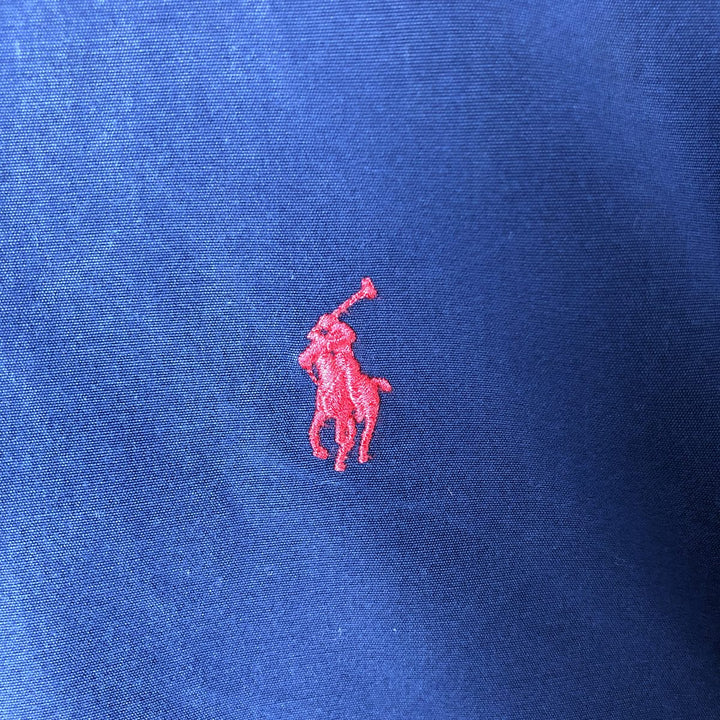 Ralph Lauren Classic Fit Long Sleeve Button Down Shirt Men's XL cotton Navy blue Vintage Second Hand