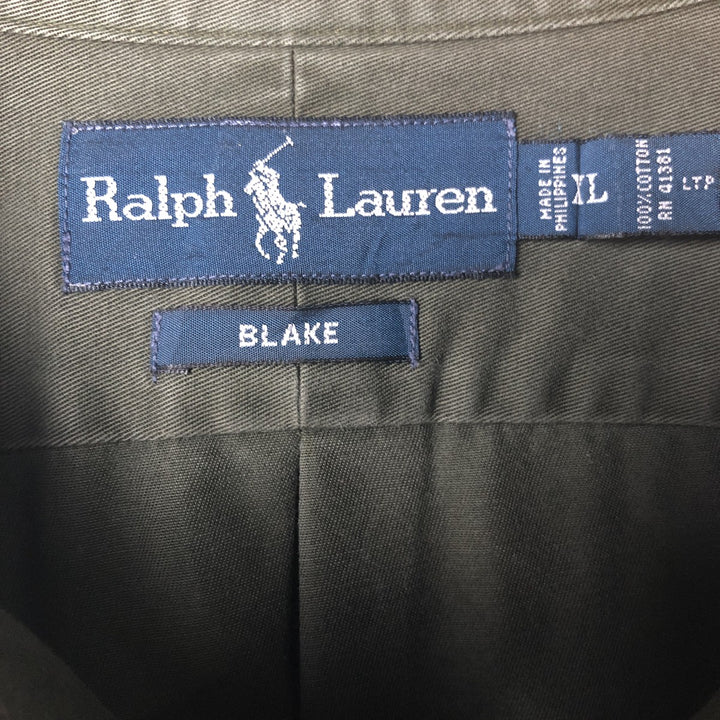 Ralph Lauren BLAKE long sleeve button down shirt, men's XL size cotton green type Vintage Second Hand