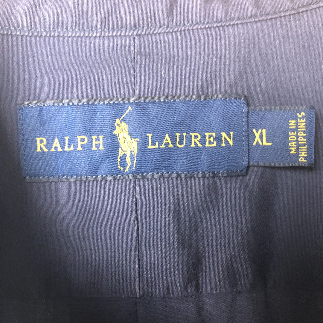 Ralph Lauren long sleeve button down shirt, men's XL size cotton navy blue type Vintage Second Hand